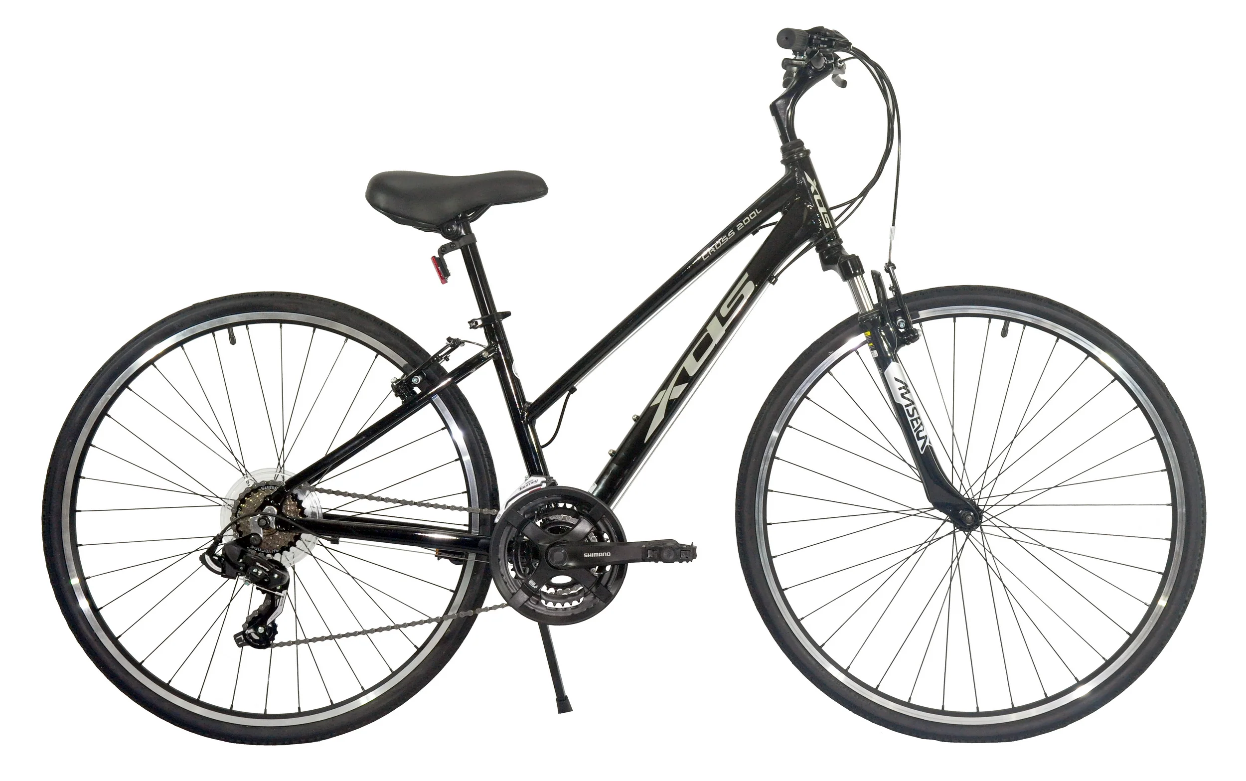 XDSBIKE Cross 200 21sp 700C Step-Through Comfort Hybrid Bike // Jet Black - Image 3