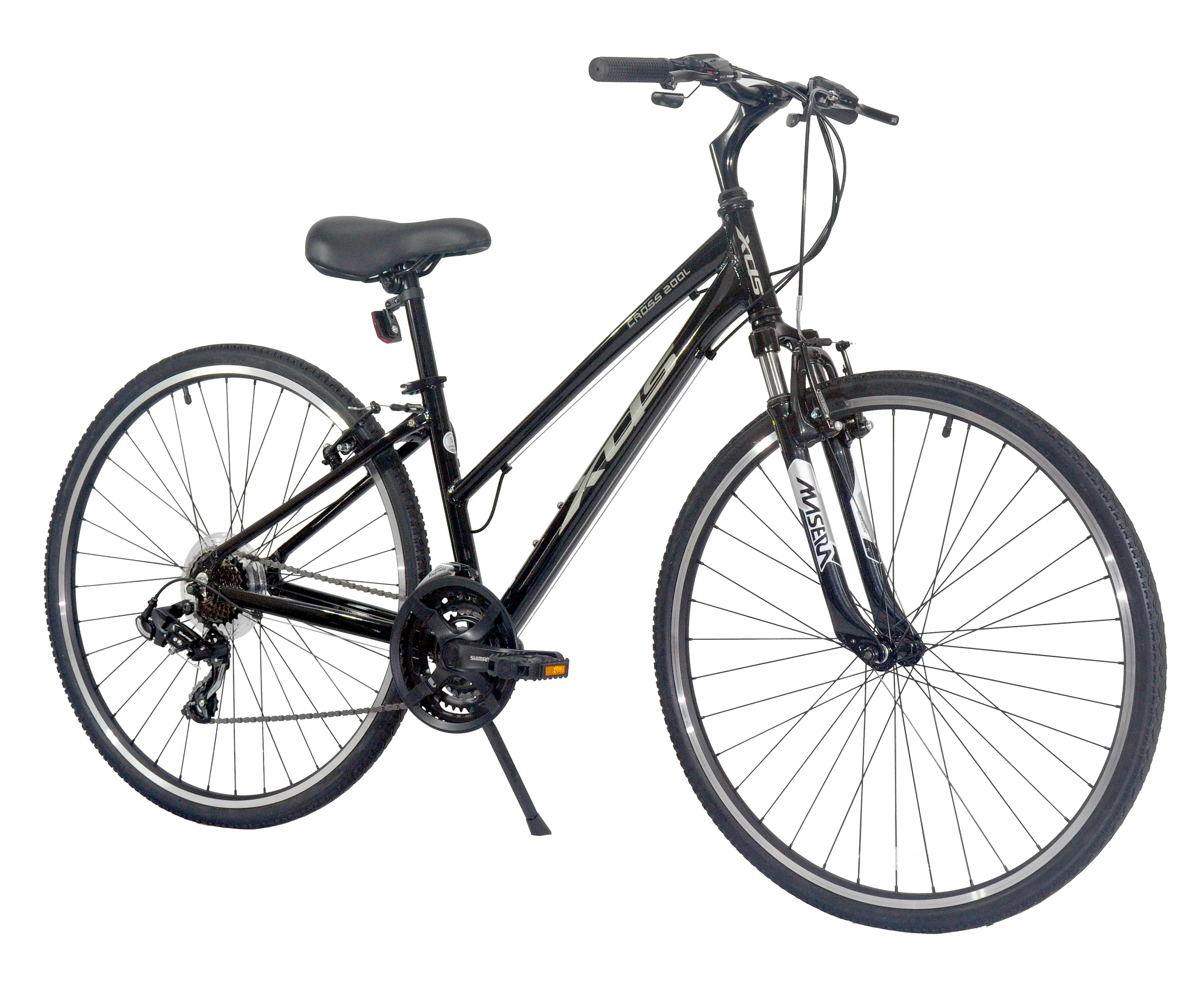 XDSBIKE Cross 200 21sp 700C Step-Through Comfort Hybrid Bike // Jet Black - Image 4