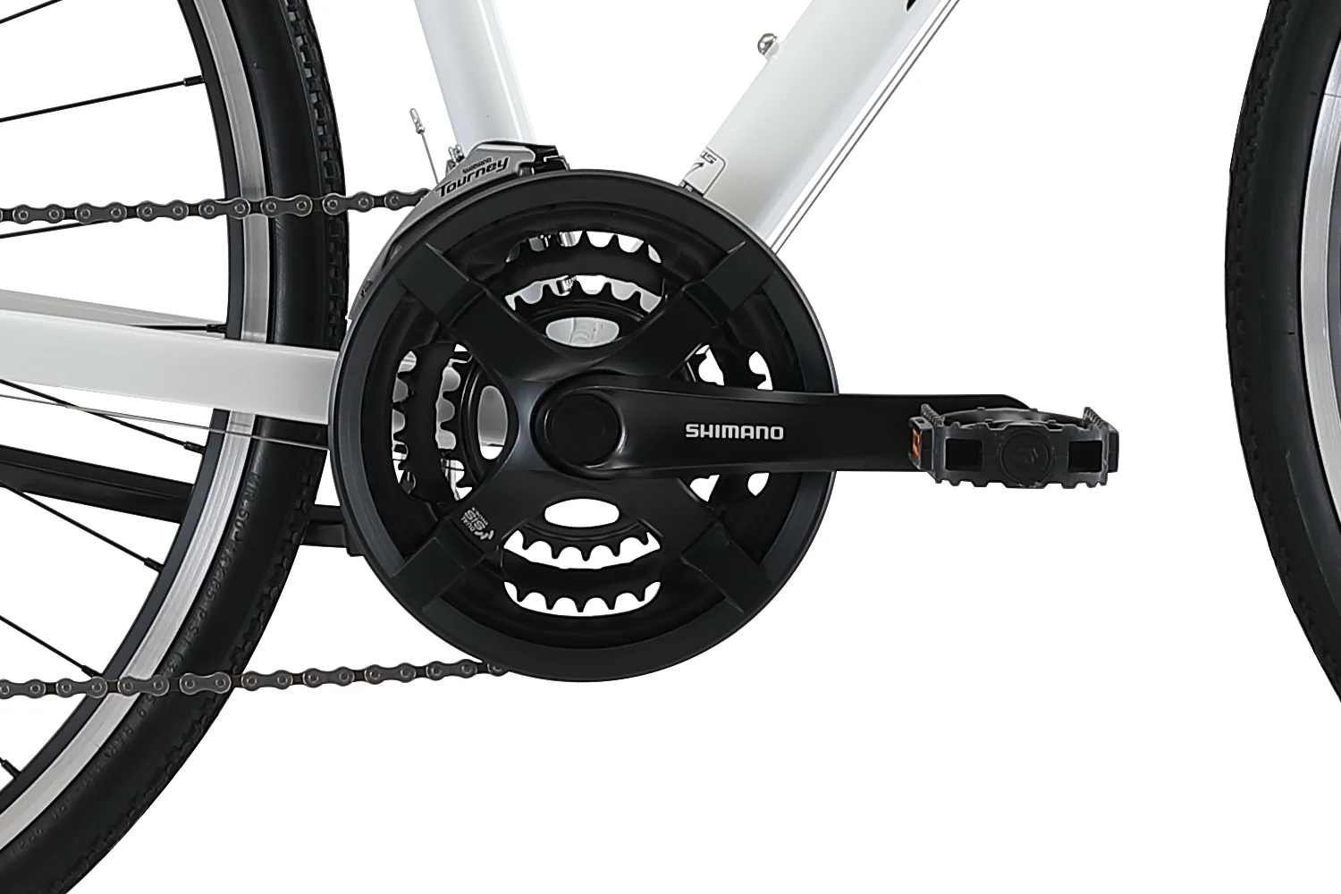 XDSBIKE Cross 200 21sp 700C Step-Through Comfort Hybrid Bike  //  Arctic White - Image 3