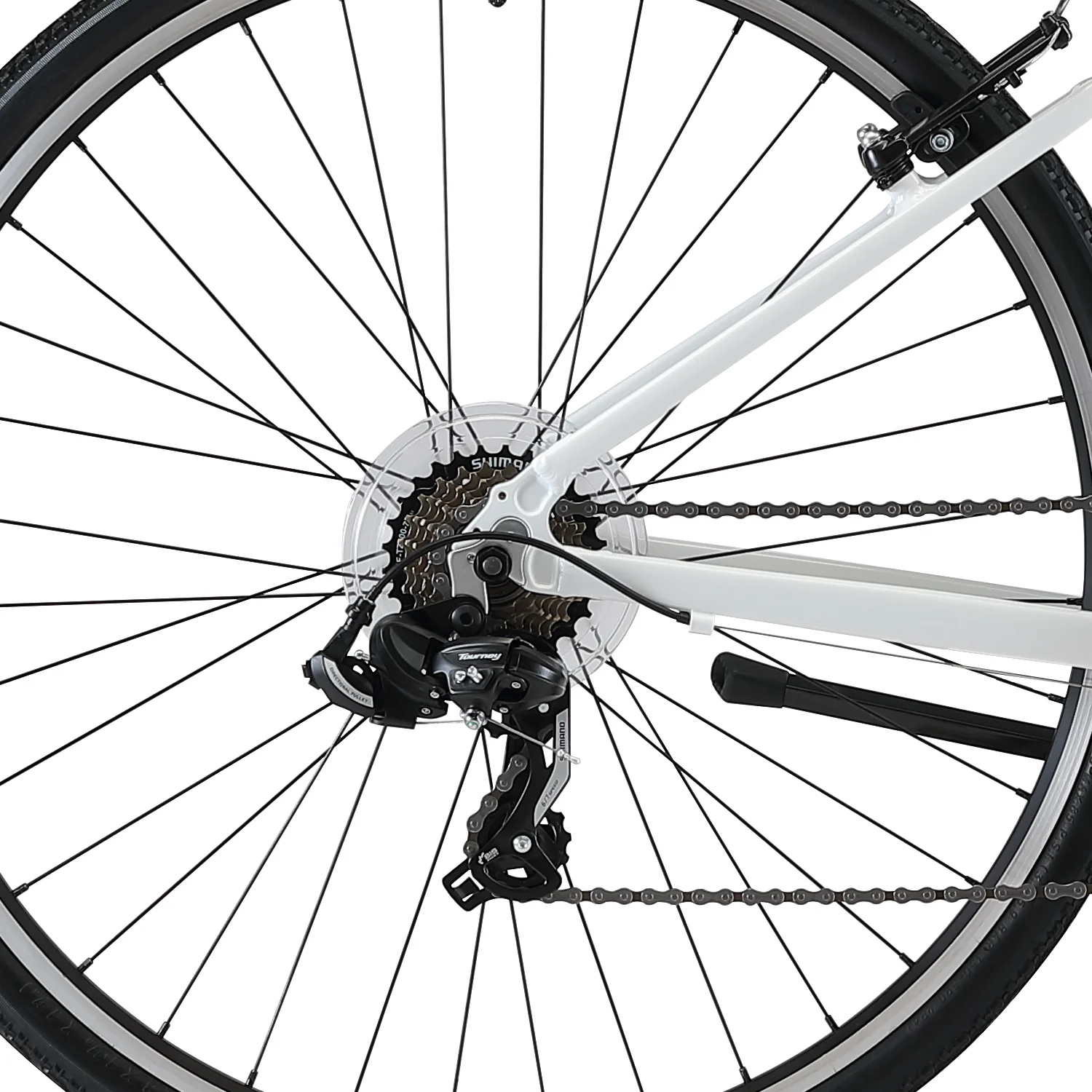XDSBIKE Cross 200 21sp 700C Step-Through Comfort Hybrid Bike  //  Arctic White - Image 7