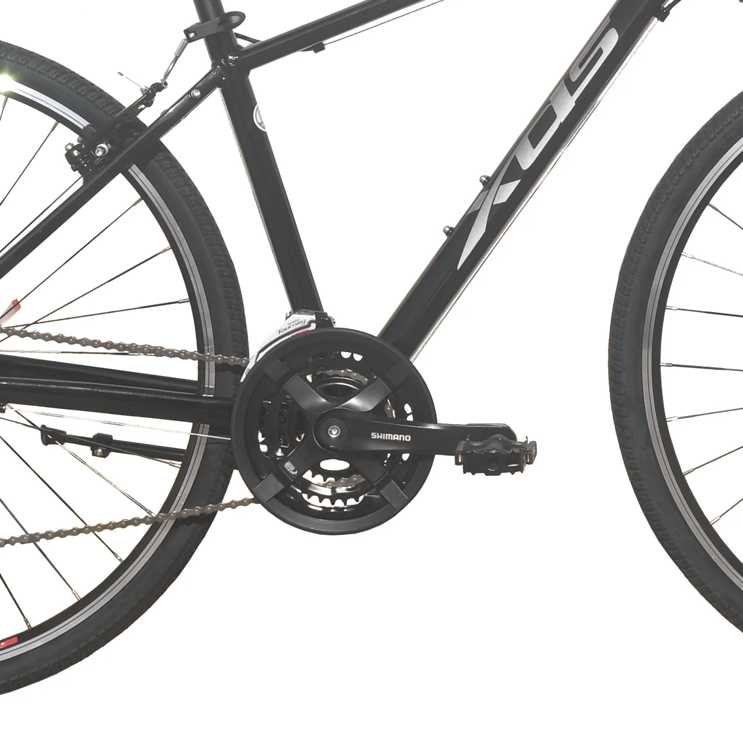 XDSBIKE Cross300 24sp Comfort Hybrid Bike // Jet Black - Image 3