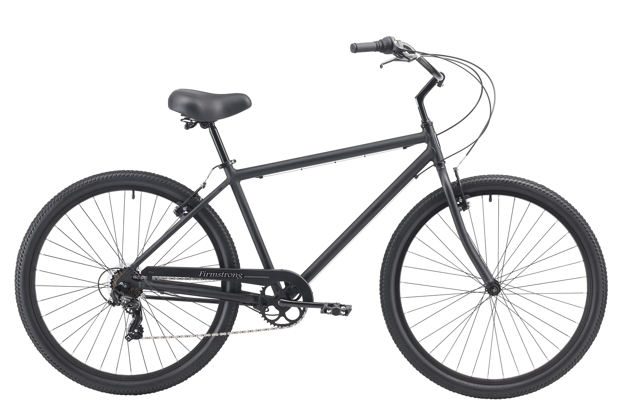 Firmstrong 29” Black Rock 7-Speed Cruiser - Matte Black, Heavy Duty, Men's Comfort Bike