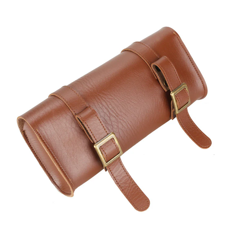 Retro Leather Roll Bag // Brown - Image 3