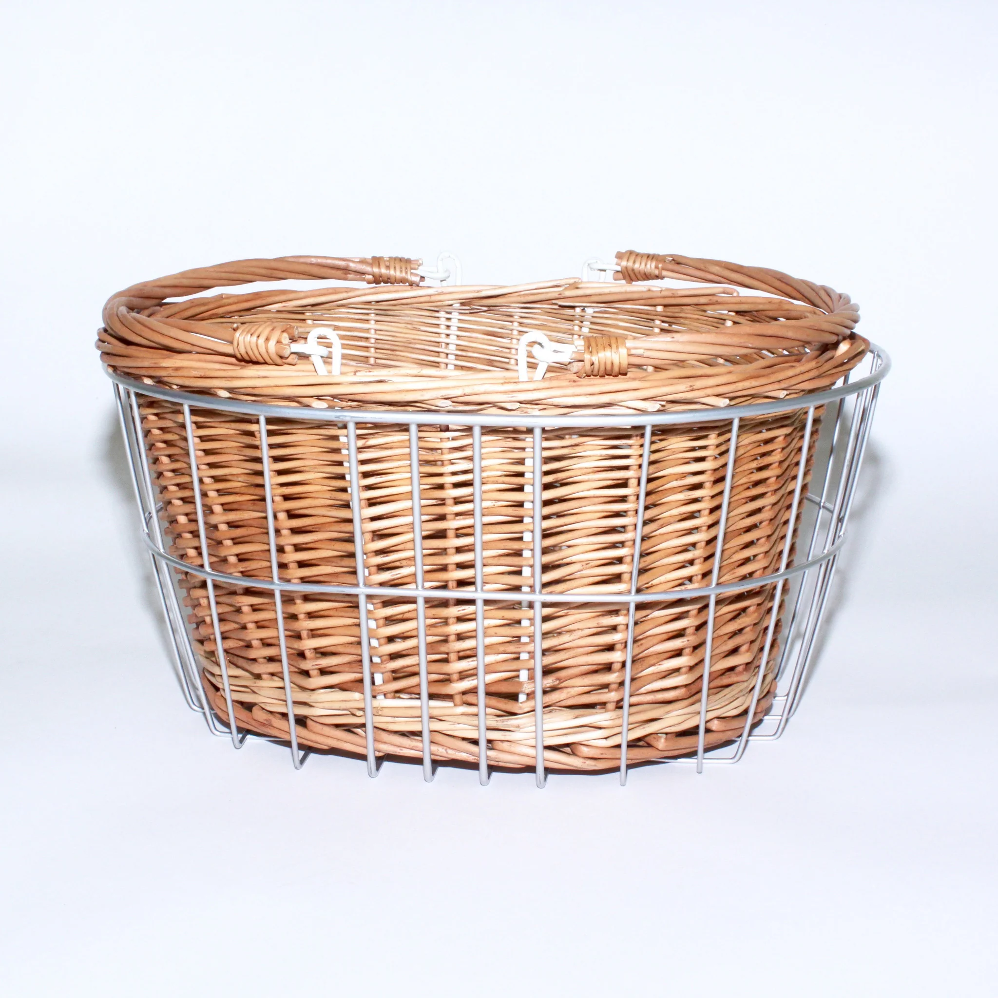 Wicker and Wire Bicycle Front Basket Set - Image 3