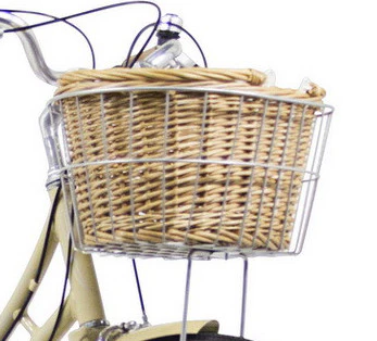Wicker and Wire Bicycle Front Basket Set - Image 6